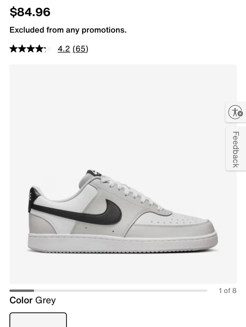 Men's Nike Court Vision Low Sneaker (size 10)